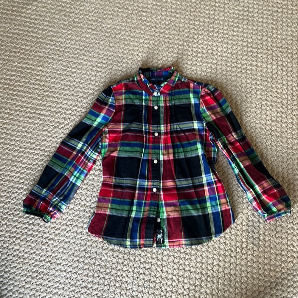 Ralph Lauren madras plaid blouse size 5